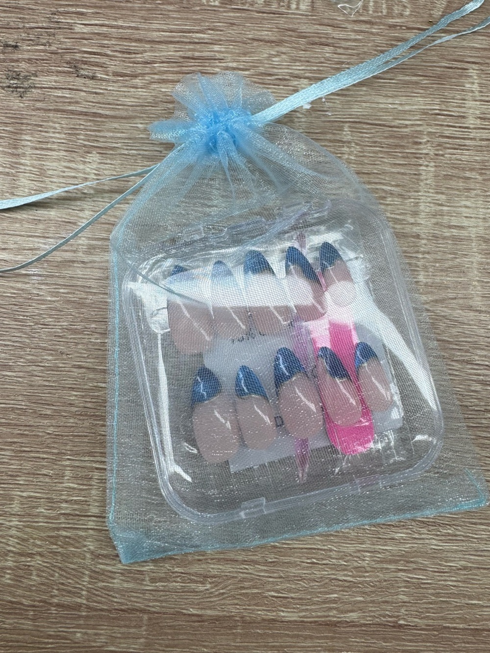 Homemade Blue Cat-Eye French Tip Press-On Nail Set - Women Accessories - Picture 2 of 2